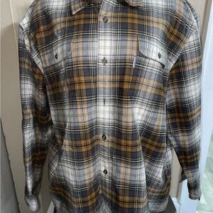 Carhartt Men’s Brown/grey Plaid Flannel Original Fit Shirt 3XL RN#14806